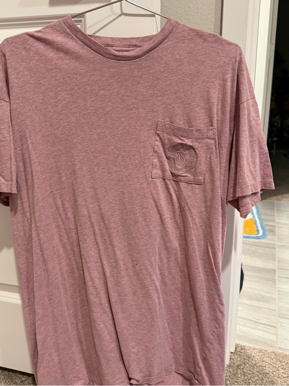 Victoria's Secret Men's Short Sleeve Pocket Tee in Dusty Mauve